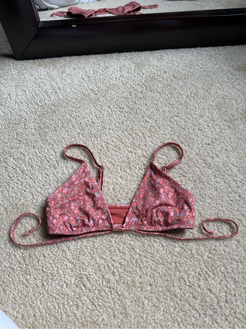 Floral Triangle Bralette in Dusty Rose